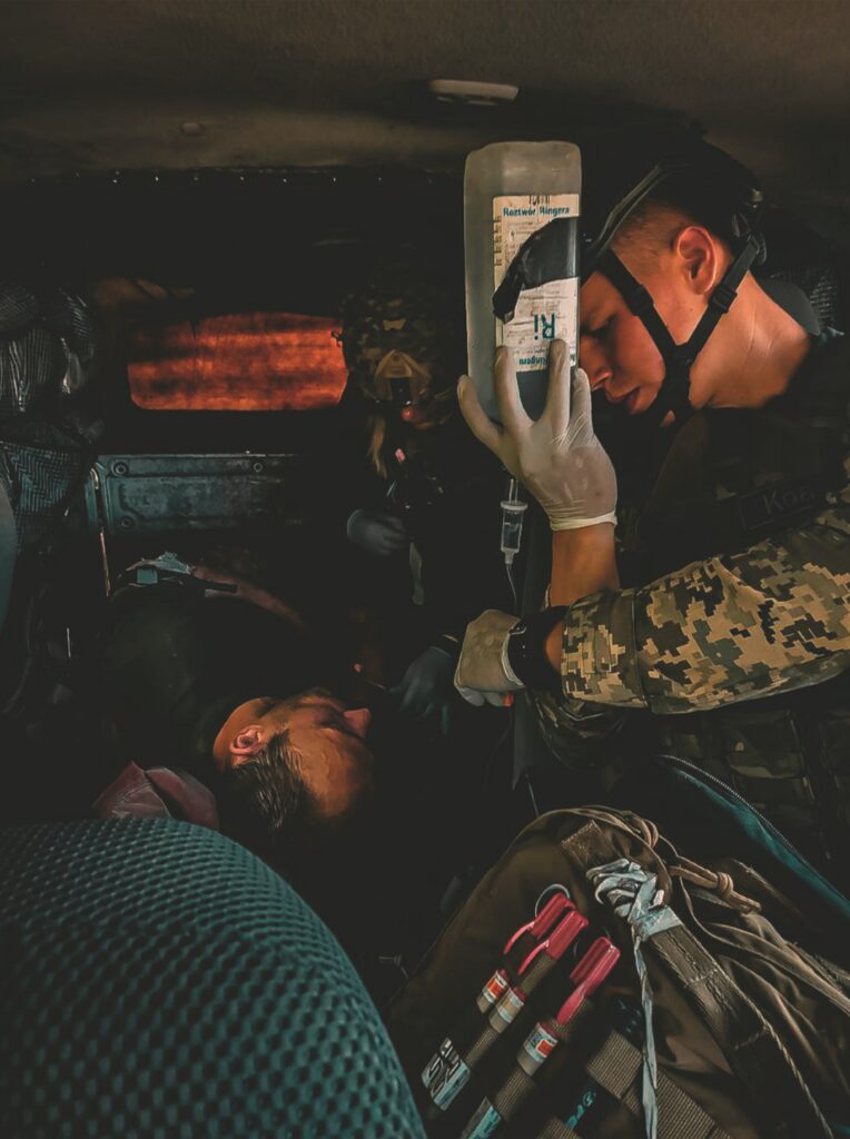 Medical Volunteer Battalion "Hospitallers". The eastern part of Ukraine. Spring 2022 Photo provided by Oleksandr Sokolenko, MD